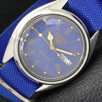 Б/У винтажные мужские часы SEIKO 5 AUTOMATIC 7S26A JAPAN с синим циферблатом a433526-2 R117-a433526