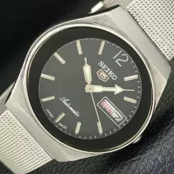 Б/У винтажные мужские часы SEIKO 5 AUTOMATIC JAPAN с черным циферблатом a433611-2 R118-a433611