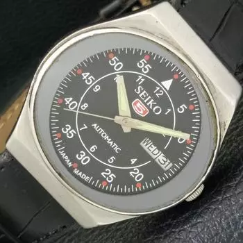 Б/У винтажные мужские часы SEIKO 5 AUTOMATIC 6349A из Японии с черным циферблатом a433649-2 R118-a433649