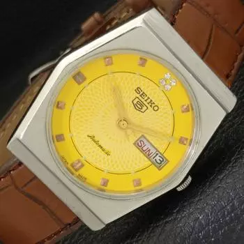Б/У винтажные мужские часы SEIKO 5 AUTOMATIC 6309A из Японии с желтым циферблатом a433618-2 R118-a433618