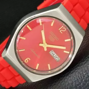 Б/У винтажные мужские часы SEIKO 5 AUTOMATIC 6309A из Японии с красным циферблатом a433652-2 R118-a433652