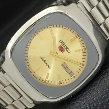 Б/У винтажные мужские часы SEIKO 5 AUTOMATIC 7009A из Японии с золотым циферблатом a433682-2 R118-a433682