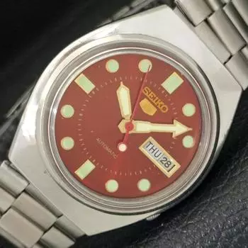 Б/У винтажные мужские часы SEIKO 5 AUTOMATIC 6309A JAPAN с темно-бордовым циферблатом a433871-2 R119-a433871