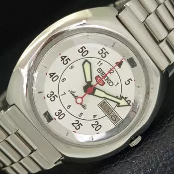 Б/У винтажные мужские часы SEIKO 5 AUTOMATIC 7006A из Японии с белым циферблатом a433868-2 R119-a433868
