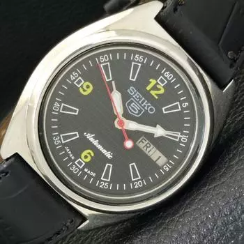 Б/У винтажные мужские часы SEIKO 5 AUTOMATIC 7009A из Японии с черным циферблатом a433852-2 R119-a433852