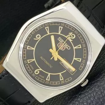 Б/У винтажные мужские часы SEIKO 5 AUTOMATIC 7009A из Японии с черным циферблатом a433835-2 R119-a433835