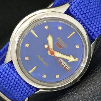 Б/У винтажные мужские часы SEIKO 5 AUTOMATIC 6309A из Японии с синим циферблатом a433874-2 R119-a433874