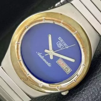 Б/У винтажные мужские часы SEIKO 5 AUTOMATIC 7009A из Японии с синим циферблатом a433809-2 R119-a433809