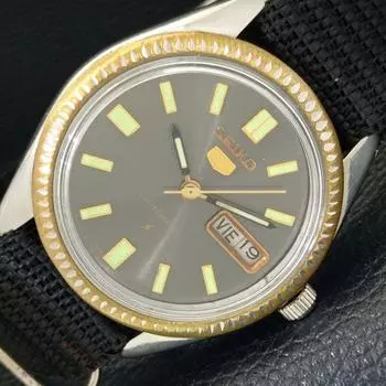 Б/У винтажные мужские часы SEIKO 5 AUTOMATIC JAPAN с оригинальным циферблатом и указателем дня и даты a433860-2 R119-a433860