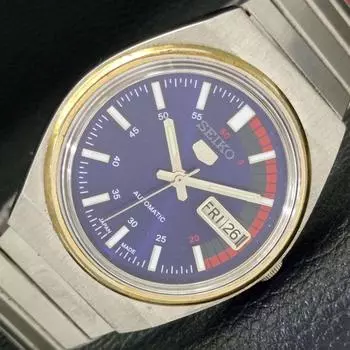 Б/У винтажные мужские часы SEIKO 5 AUTOMATIC 6319A из Японии с синим циферблатом a433933-2 R119-a433933