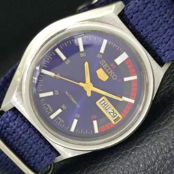 Б/У винтажные мужские часы SEIKO 5 AUTOMATIC 6309A из Японии с синим циферблатом a433813-2 R119-a433813