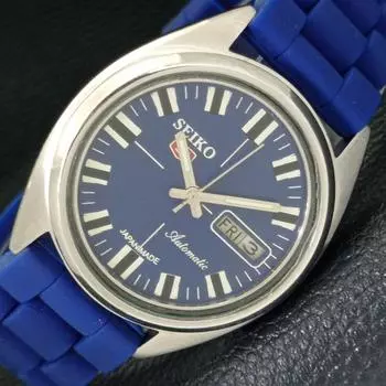 Б/У винтажные мужские часы SEIKO 5 AUTOMATIC 7009A из Японии с синим циферблатом a433820-2 R119-a433820
