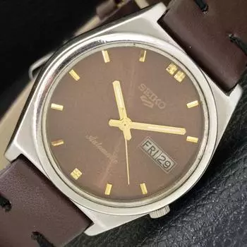 Б/У винтажные мужские часы SEIKO 5 AUTOMATIC 7009A из Японии с коричневым циферблатом a433224-2 R115-a433224