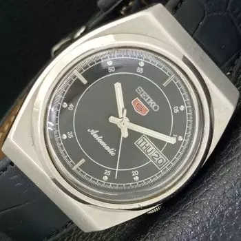 Б/У винтажные мужские часы SEIKO 5 AUTOMATIC 7009A из Японии с черным циферблатом a433402-2 R116-a433402
