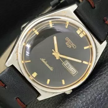 Б/У винтажные мужские часы SEIKO 5 AUTOMATIC 7009A из Японии с черным циферблатом a433412-2 R116-a433412
