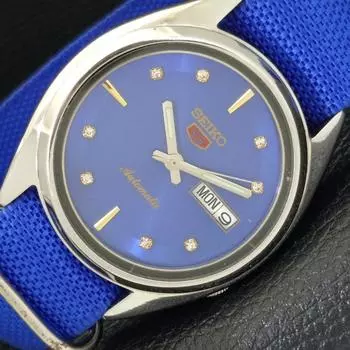 Б/У винтажные мужские часы SEIKO 5 AUTOMATIC 7S26A из Японии с синим циферблатом a433621-2 R118-a433621