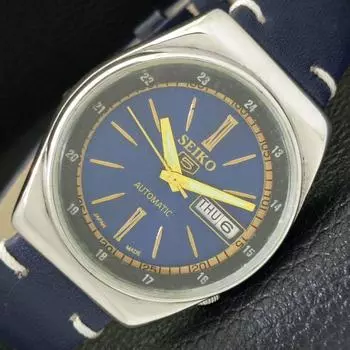 Б/У винтажные мужские часы SEIKO 5 AUTOMATIC 6309A из Японии с синим циферблатом a433644-2 R118-a433644