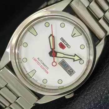 Б/У винтажные мужские часы SEIKO 5 AUTOMATIC 7009A из Японии с белым циферблатом a433869-2 R119-a433869