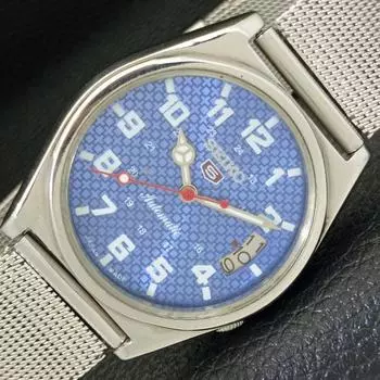 Б/У винтажные мужские часы SEIKO 5 AUTOMATIC 7025A JAPAN с синим циферблатом и датой a433802-2 R119-a433802