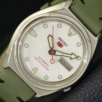 Б/У винтажные мужские часы SEIKO 5 AUTOMATIC 7009A из Японии с белым циферблатом a433819-2 R119-a433819