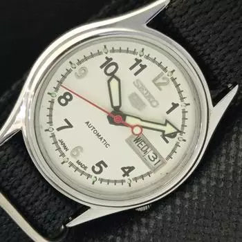 Б/У винтажные мужские часы SEIKO 5 AUTOMATIC 7S26A JAPAN D/D WHITE WATCH 594a-a311676-9 SKU594a-a311676