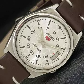 Б/У винтажные мужские часы SEIKO 5 AUTOMATIC 7009A JAPAN с серебряным циферблатом и датой a433505-2 R117-a433505