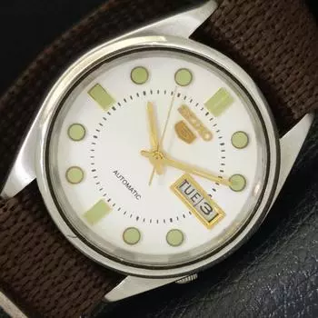 Б/У винтажные мужские часы SEIKO 5 AUTOMATIC 6309A из Японии с белым циферблатом a433617-2 R118-a433617