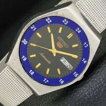 Б/У винтажные мужские часы SEIKO 5 AUTOMATIC 6309A из Японии с черным циферблатом a433637-2 R118-a433637