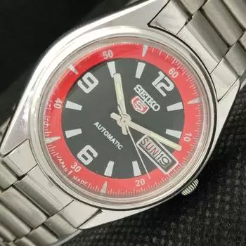 Б/У винтажные мужские часы SEIKO 5 AUTOMATIC 6309A из Японии, черные, 608c-a315472-2 SKU608c-a315472