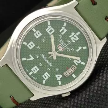 Б/У винтажные мужские часы SEIKO 5 AUTOMATIC 7009A JAPAN MENS DATE GREEN WATCH 596-a312720-9 SKU596-a312720