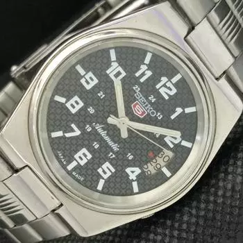 Б/У винтажные мужские часы SEIKO 5 AUTO 7006A JAPAN MENS DATE BLACK WATCH 604-a314025-9 SKU604-a314025