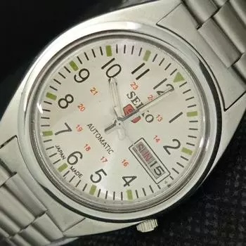 Б/У винтажные мужские часы SEIKO 5 AUTOMATIC 7009A из Японии, серебряные, 621b-a413545-2 SKU621b-a413545