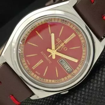 Б/У винтажные мужские часы SEIKO 5 AUTOMATIC 7009A JAPAN MENS DAY/DATE RED 596-a312730-9 SKU596-a312730