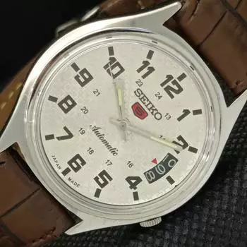 Б/У винтажные мужские часы SEIKO 5 AUTOMATIC 7019A JAPAN MENS DATE SILVER 596-a312706-9 SKU596-a312706