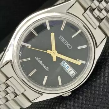 Б/У винтажные мужские часы SEIKO 5 AUTO 7S26A JAPAN DAY/DATE черного цвета 596-a312791-2 SKU596-a312791