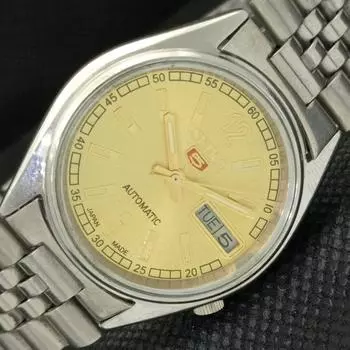 Б/У винтажные мужские часы SEIKO 5 AUTO 7009A из Японии D/D с золотым напылением 596-a312758-9 SKU596-a312758