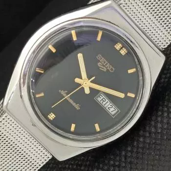 Б/У винтажные мужские часы SEIKO 5 AUTOMATIC 6309A JAPAN DAY/DATE черного цвета a316764-2 SKU608h-a316764