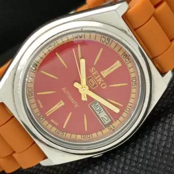 Б/У винтажные мужские часы SEIKO 5 AUTOMATIC 7009A JAPAN MENS DAY/DATE RED 596-a312749-2 SKU596-a312749
