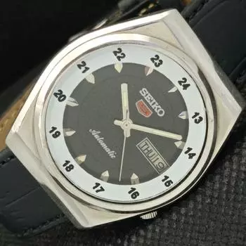 Б/У винтажные мужские часы SEIKO 5 AUTOMATIC JAPAN DAY/DATE черного цвета 588a-a310123-2 SKU588a-a310123