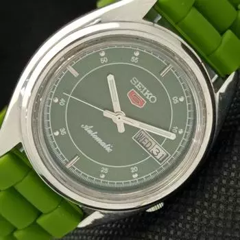 Б/У винтажные мужские часы SEIKO 5 с автоподзаводом, Япония, D/D, черный циферблат, артикул 593a-a311323-2