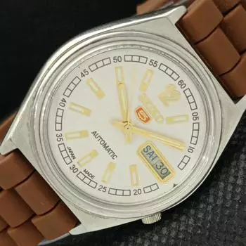 Б/У винтажные мужские часы SEIKO 5 AUTO 7009A из Японии с серебряным механизмом и функцией «день/дата» 595a-a312369-2 SKU595a-a312369