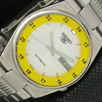 Б/У винтажные мужские часы SEIKO 5 AUTO 7019A из Японии, D/D, серебряные, 593a-a311338-9 SKU593a-a311338