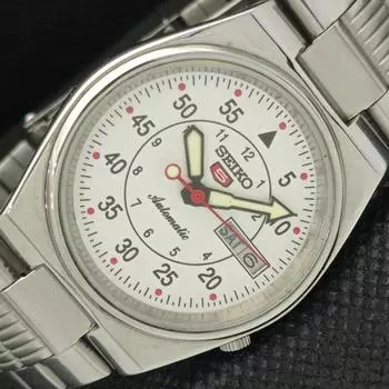Б/У винтажные мужские часы SEIKO 5 AUTO 7009A из Японии D/D белого цвета 594a-a311749-2 SKU594a-a311749