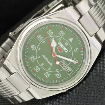 Б/У винтажные мужские часы SEIKO 5 AUTOMATIC 7009A из Японии, зеленые, 587f-a309641-2 SKU587f-a309641