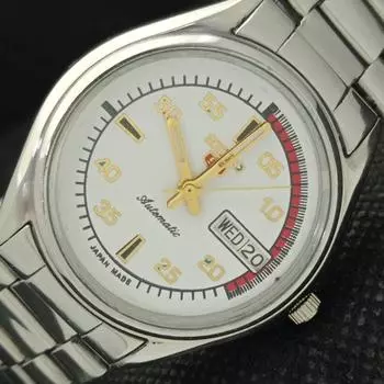 Б/У винтажные мужские часы SEIKO 5 AUTOMATIC 7S26A из Японии, белые, 621b-a413551-2 SKU621b-a413551