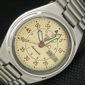 Б/У винтажные мужские часы SEIKO 5 AUTOMATIC 7019A из Японии бежевого цвета 621c-a415310-2 SKU621c-a415310