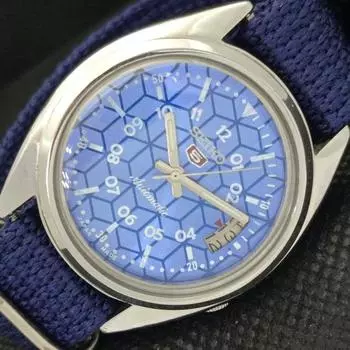 Б/У винтажные мужские часы SEIKO 5 AUTOMATIC 7009A JAPAN MENS DATE BLUE WATCH 604-a314002-2 SKU604-a314002