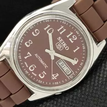 Б/У винтажные мужские часы SEIKO 5 AUTO 6349A из Японии, цвет «день/дата», темно-бордовый 595a-a312371-2 SKU595a-a312371