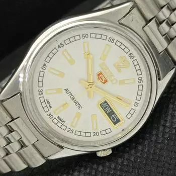 Б/У винтажные мужские часы SEIKO 5 AUTO 7009A из Японии с серебряным механизмом, с циферблатом «День/дата» 595a-a312370-9 SKU595a-a312370