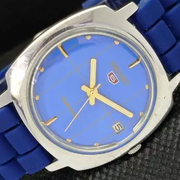 Б/У винтажные мужские часы SEIKO 5 AUTOMATIC 7005A JAPAN DATE BLUE WATCH 588a-a310110-9 SKU588a-a310110